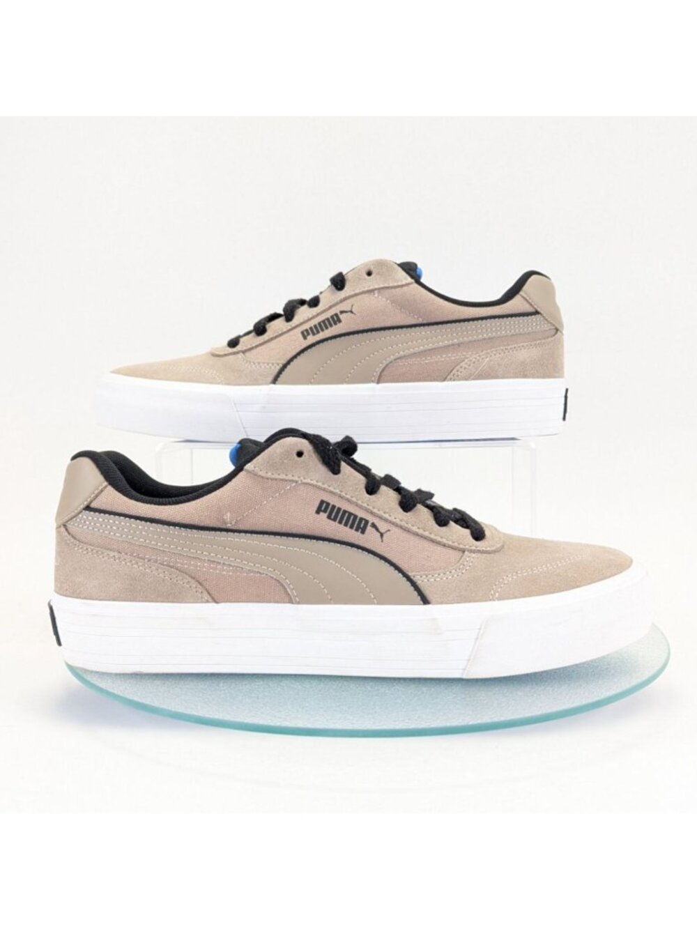 PUMA Suede Court Classic Vulc Mens Size 10 Beige Black Blue White 404131-02